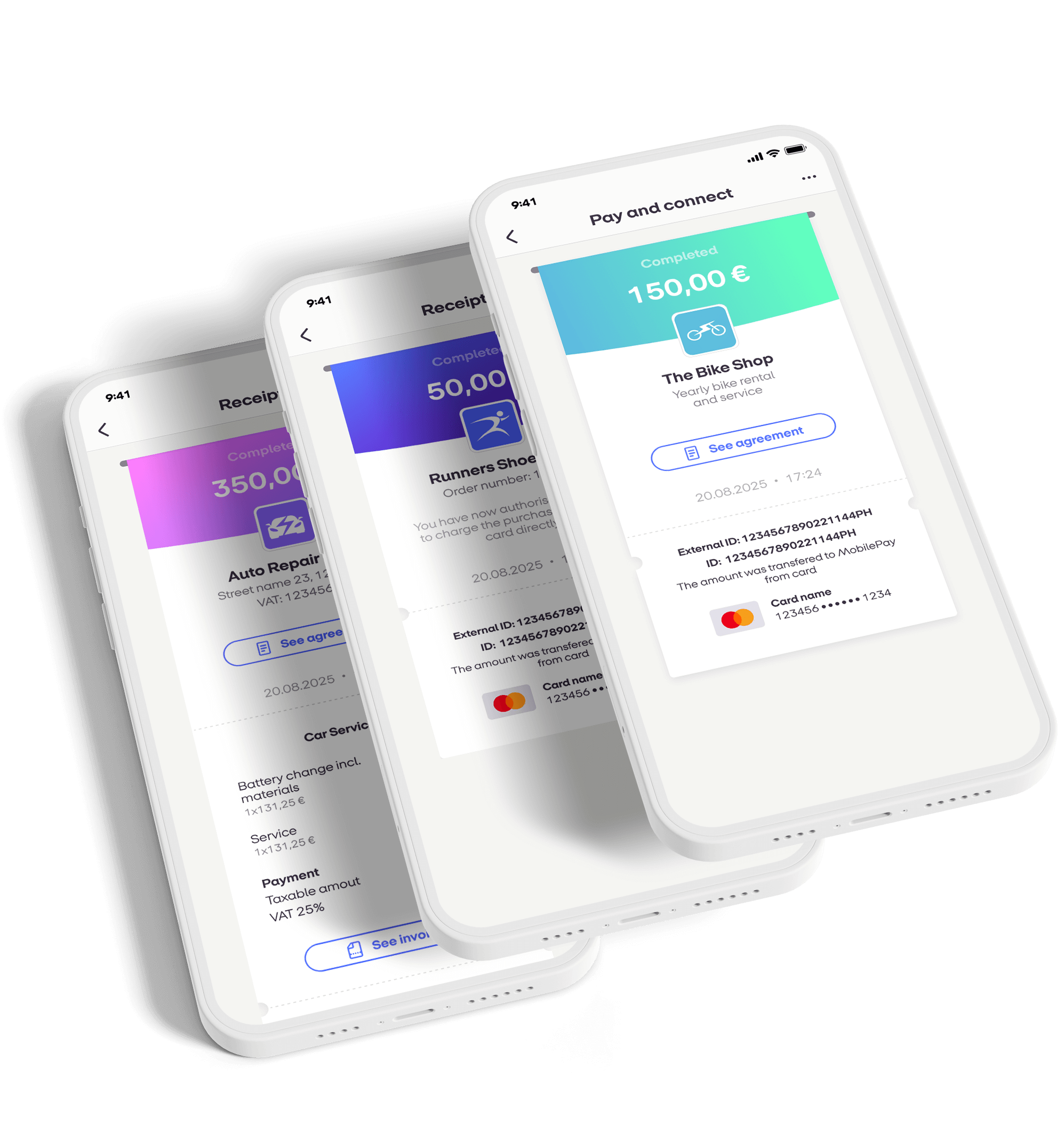 Tailor the receipt shown in MobilePay to fit the need